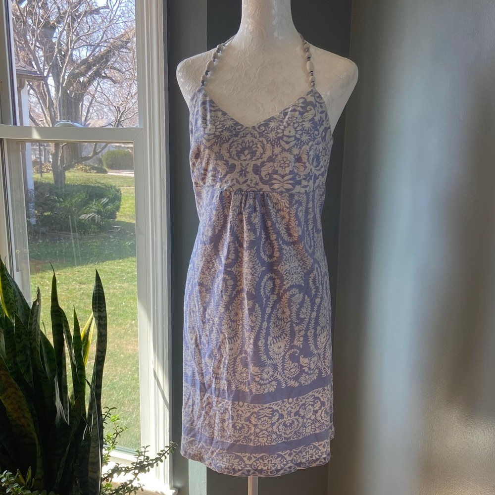 Tommy Bahama Lavender and White Paisley Midi Dress